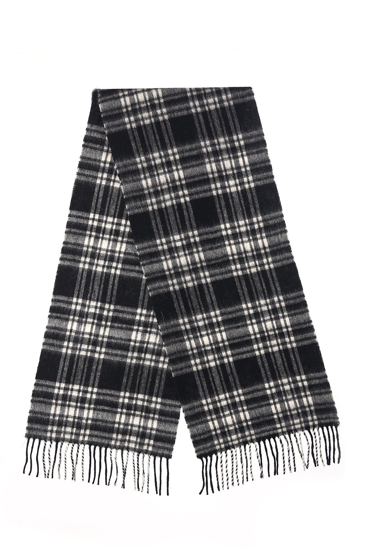 Lucchi Italy Cashmere Scarves Menzies Black and White Clan