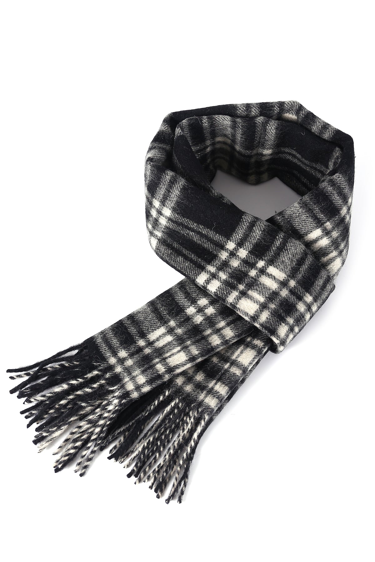 Lucchi Italy Cashmere Scarves Menzies Black and White Clan