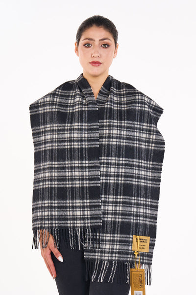 Lucchi Italy Cashmere Scarves Menzies Black and White Clan