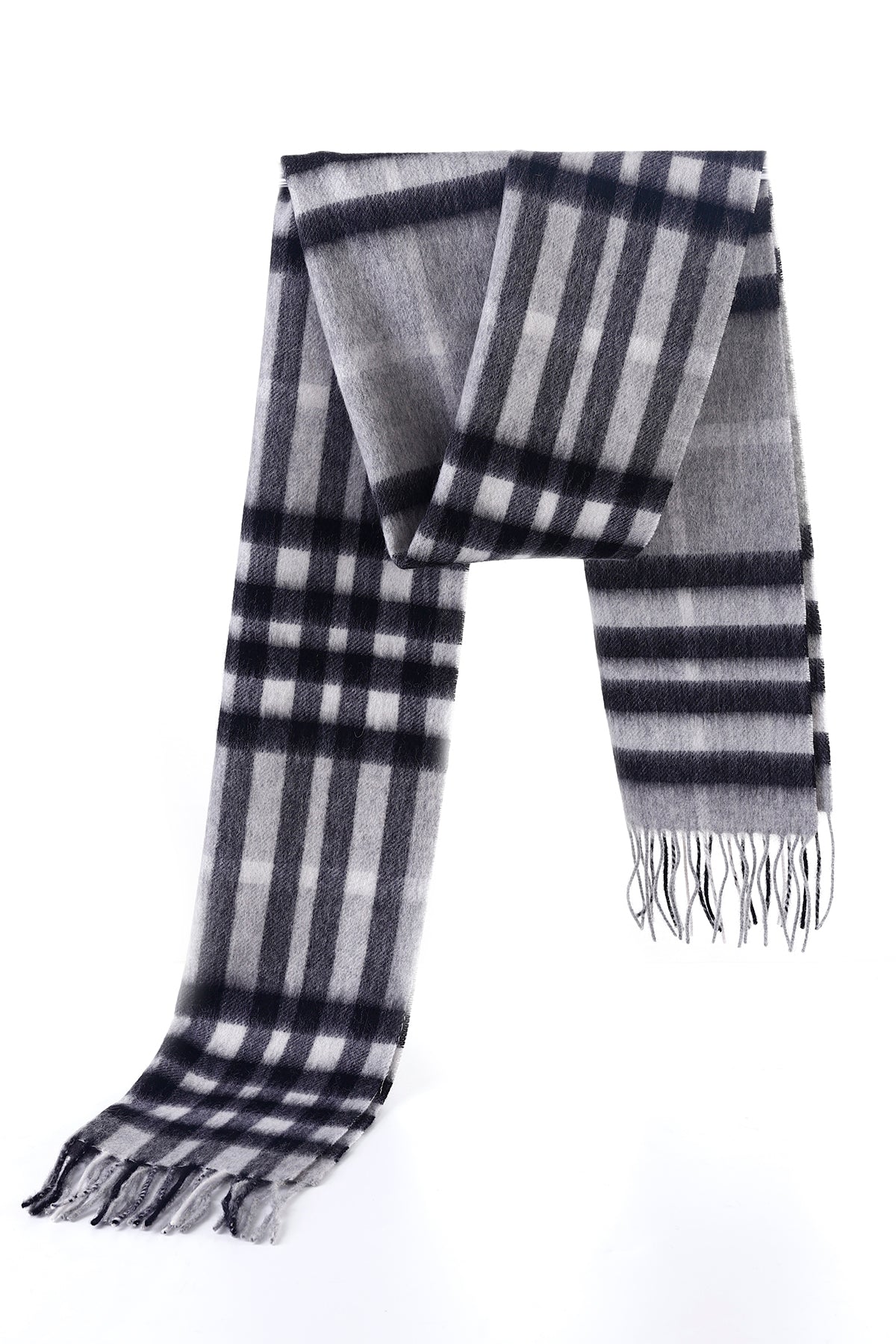 100% Pure Children's Cashmere Designer Scarf Iconic DC Classic Grey