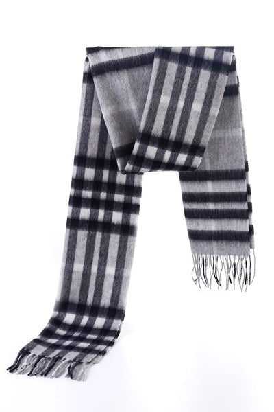 100% Pure Children's Cashmere Designer Scarf Iconic DC Classic Grey