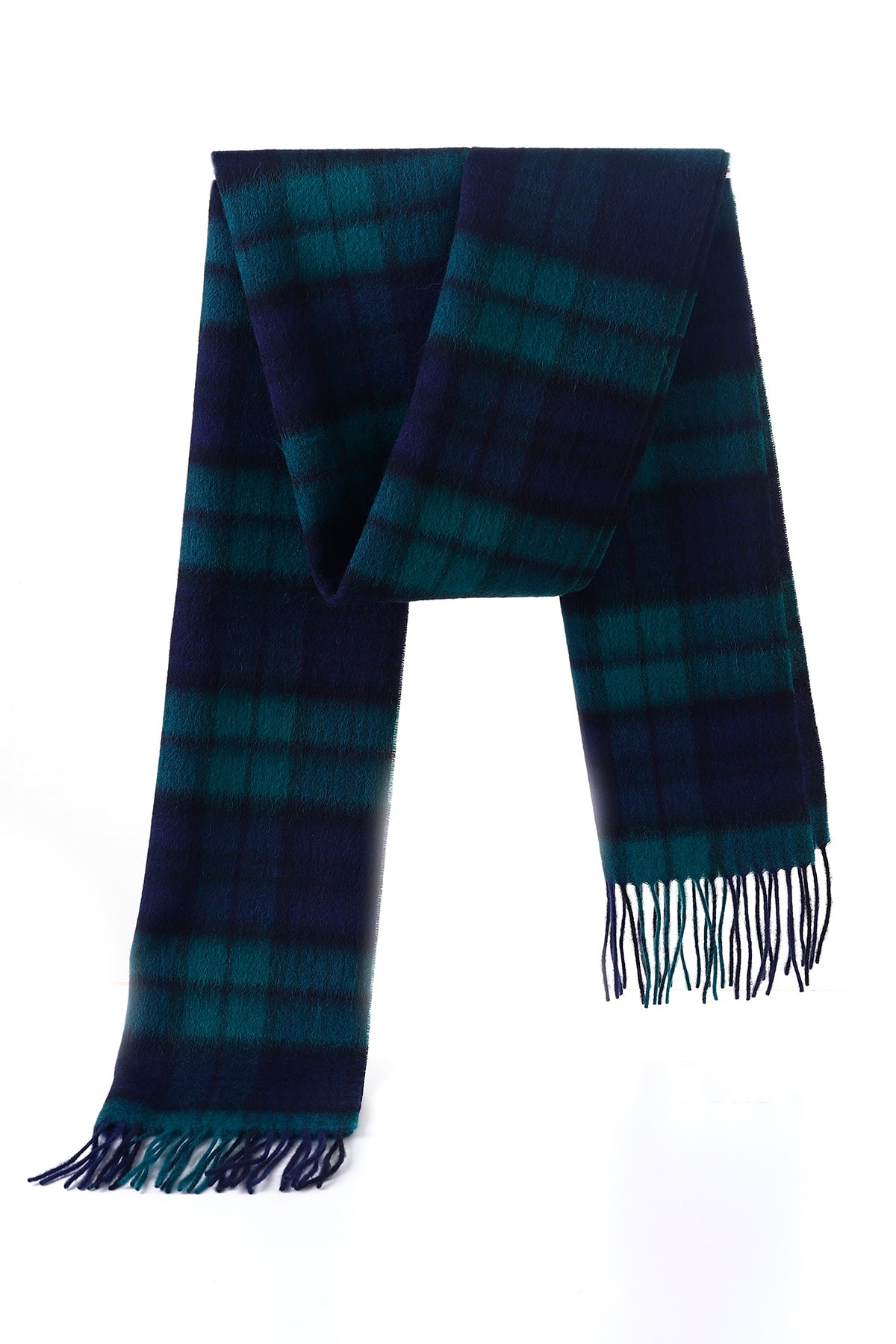 Lucchi Italy Cashmere Scarf Black Watch Tartan Small