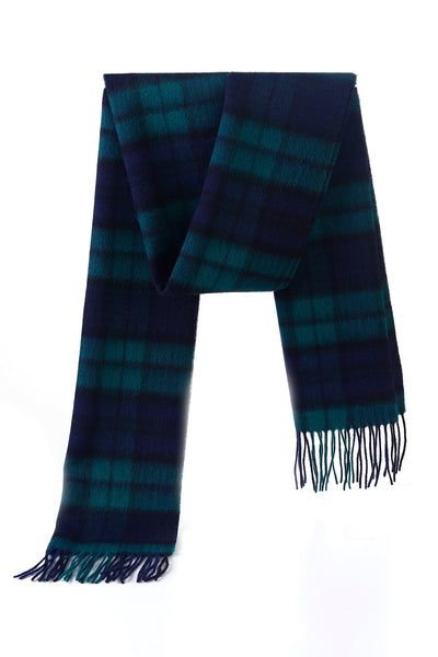 Lucchi Italy Cashmere Scarf Black Watch Tartan Small