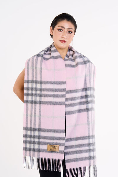 Cashmere Designer Scarf Iconic DC Classic Pink