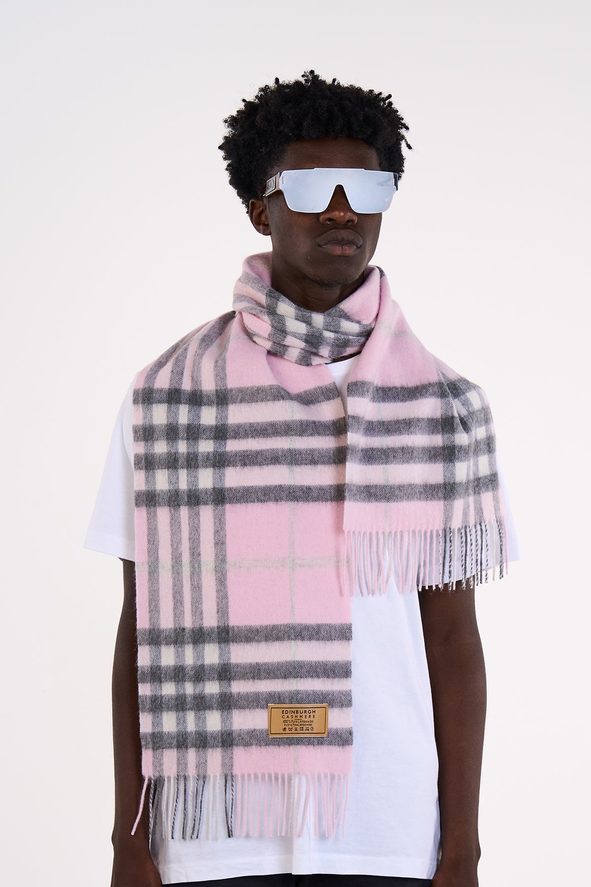 Lucchi Italy Cashmere Designer Scarf Iconic DC Classic Pink