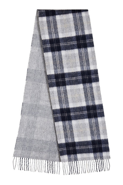 Lucchi Italy Reversible Scarf Bannockbane Silver 100% Pure Lambswool