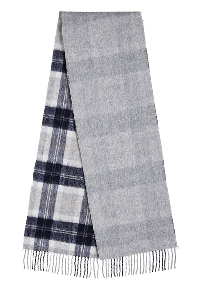 Lucchi Italy Reversible Scarf Bannockbane Silver 100% Pure Lambswool