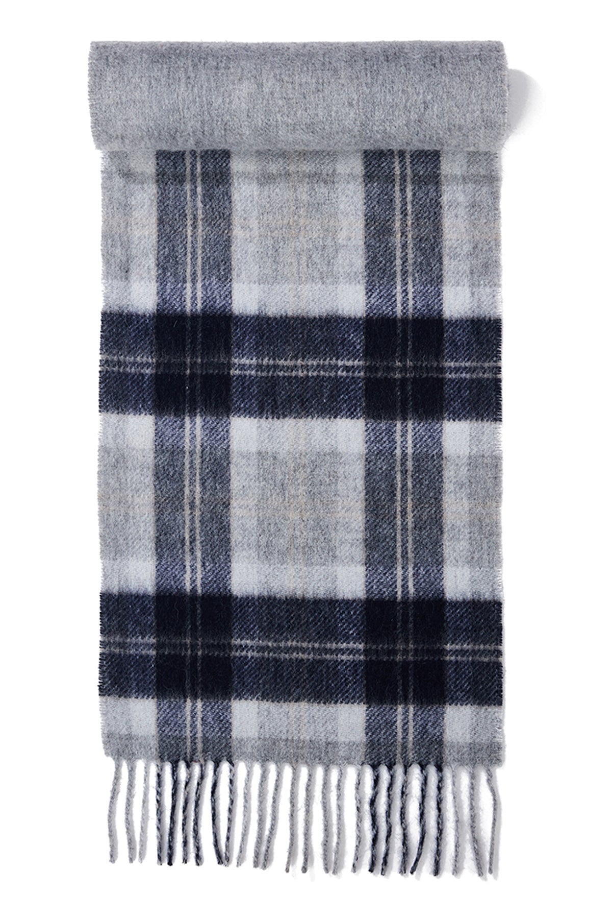 Lucchi Italy Reversible Scarf Bannockbane Silver 100% Pure Lambswool