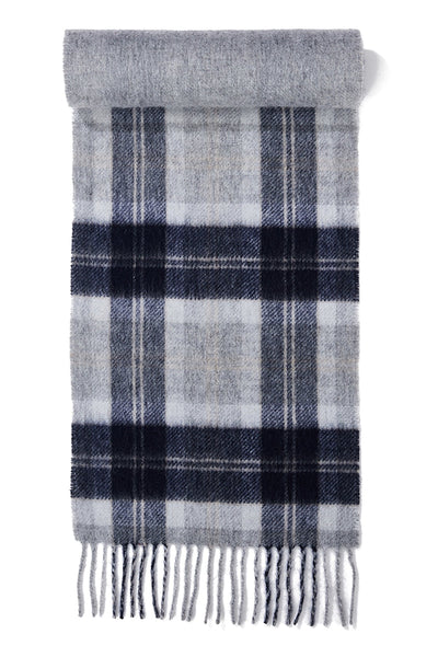 Lucchi Italy Reversible Scarf Bannockbane Silver 100% Pure Lambswool