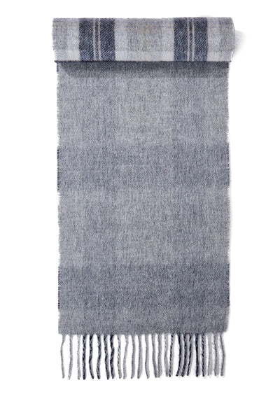 Lucchi Italy Reversible Scarf Bannockbane Silver 100% Pure Lambswool