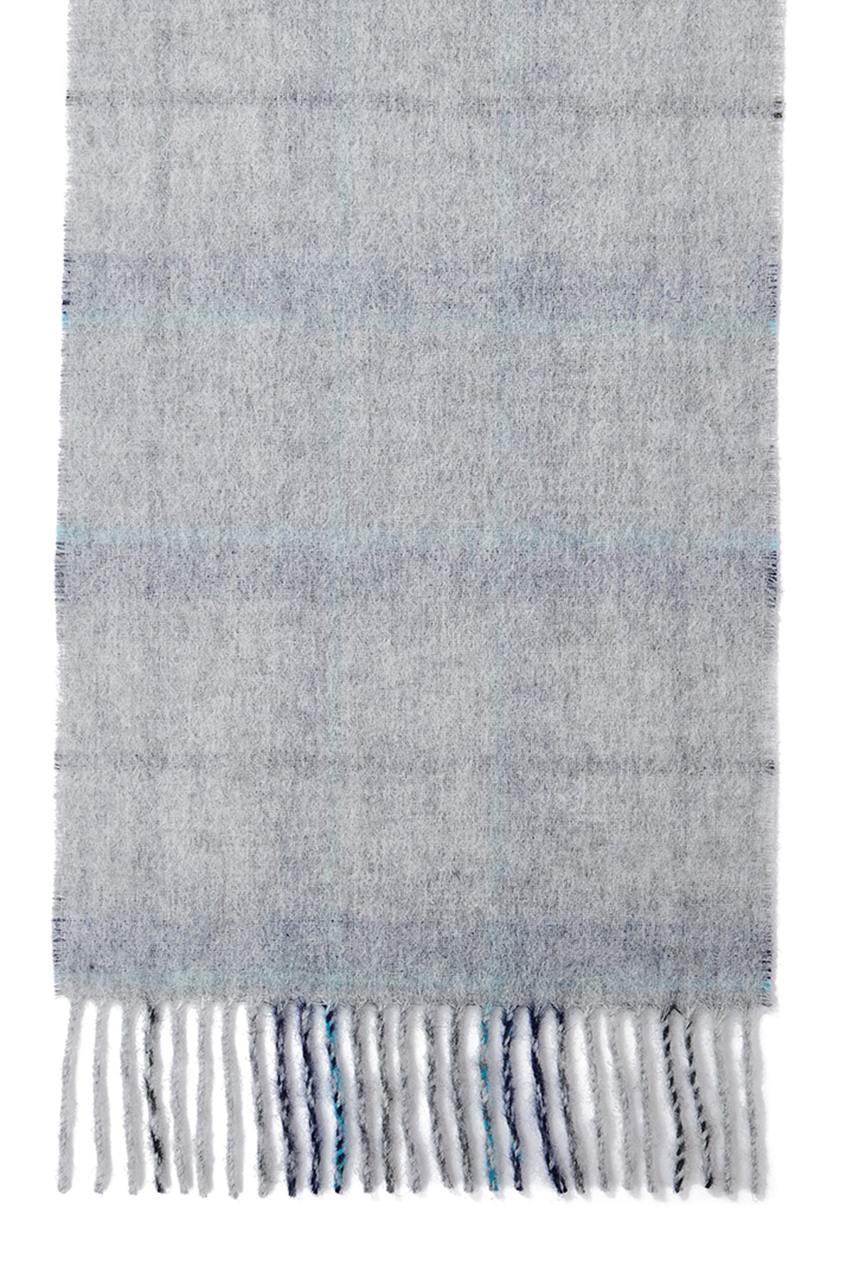 Lucchi Italy Reversible Scarf Grey Tweed 100% Pure Lambswool