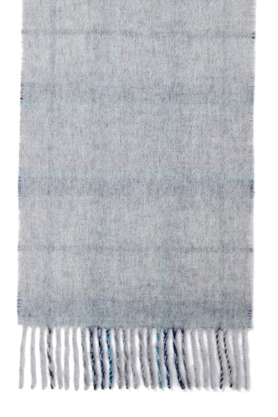 Lucchi Italy Reversible Scarf Grey Tweed 100% Pure Lambswool