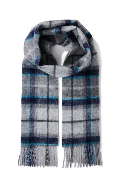 Lucchi Italy Reversible Scarf Grey Tweed 100% Pure Lambswool