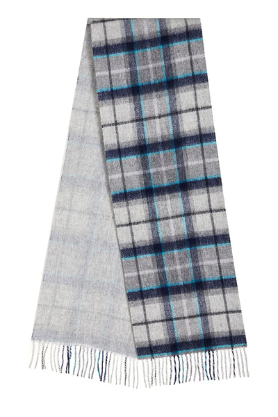 Lucchi Italy Reversible Scarf Grey Tweed 100% Pure Lambswool