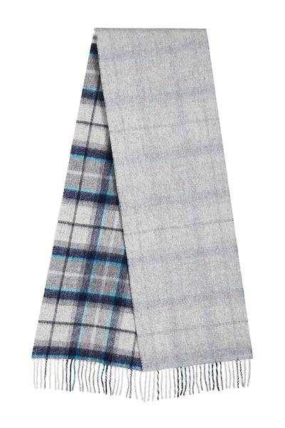 Lucchi Italy Reversible Scarf Grey Tweed 100% Pure Lambswool