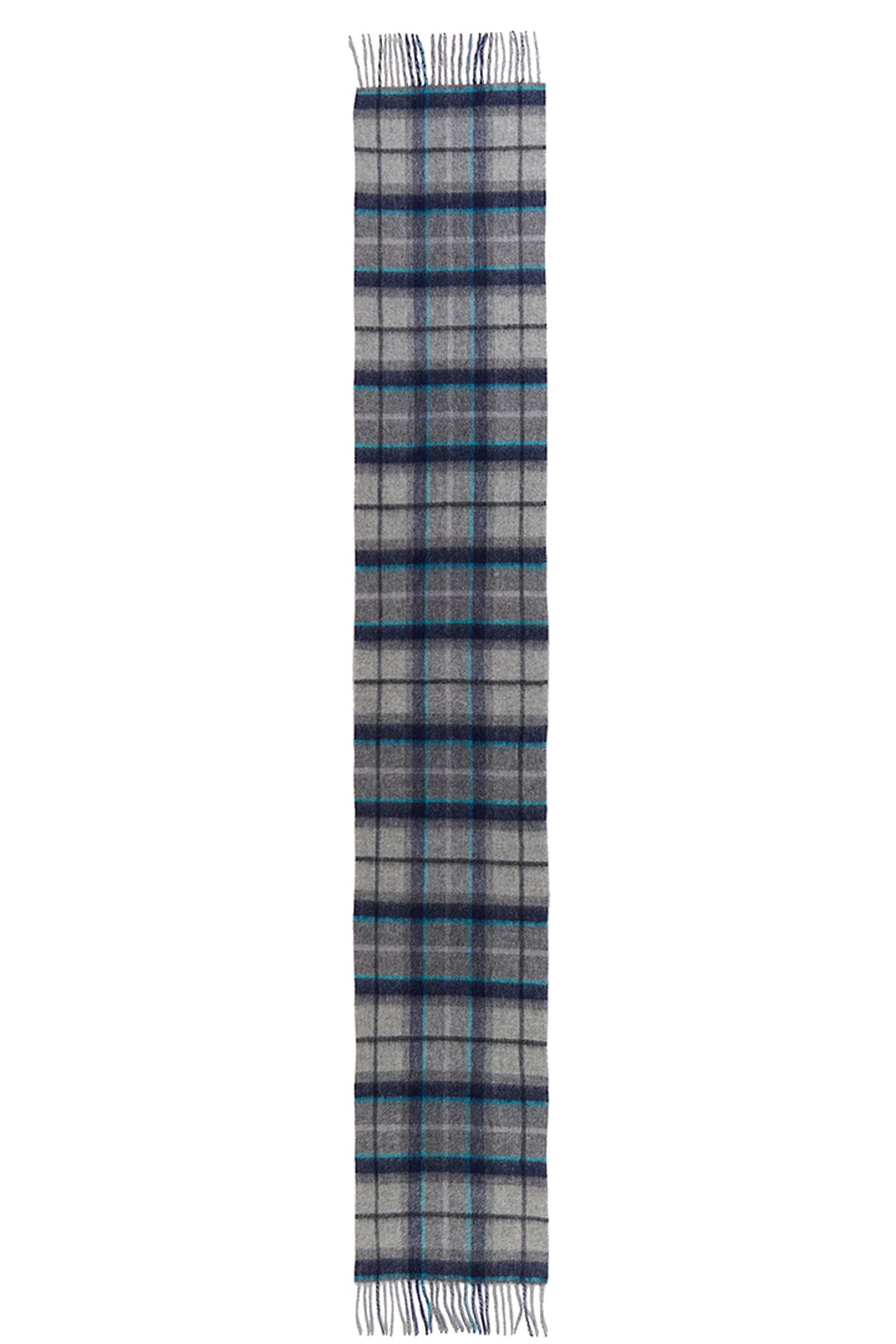 Lucchi Italy Reversible Scarf Grey Tweed 100% Pure Lambswool