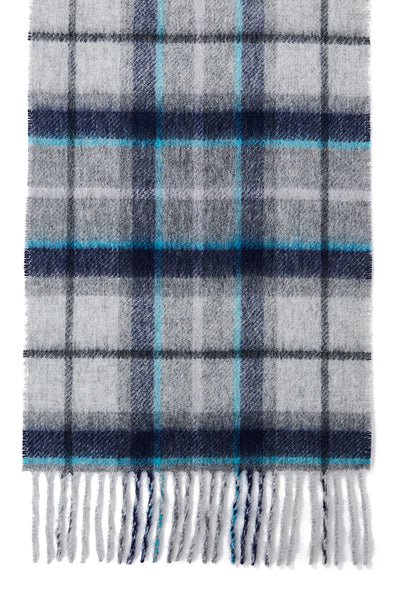 Lucchi Italy Reversible Scarf Grey Tweed 100% Pure Lambswool