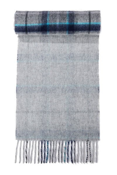 Lucchi Italy Reversible Scarf Grey Tweed 100% Pure Lambswool
