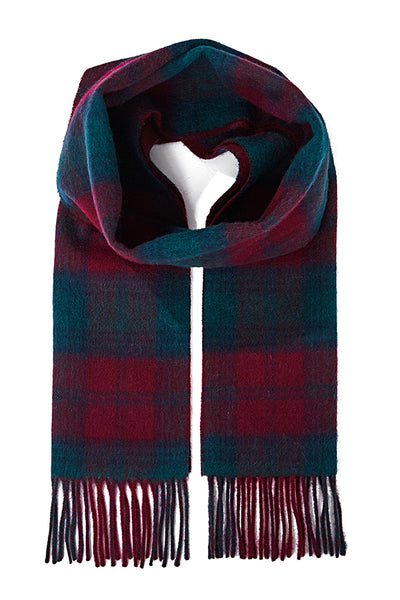 Lucchi Italy Reversible Scarf Lindsay Burgundy 100% Pure Lambswool