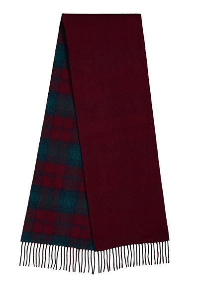 Lucchi Italy Reversible Scarf Lindsay Burgundy 100% Pure Lambswool