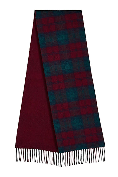 Lucchi Italy Reversible Scarf Lindsay Burgundy 100% Pure Lambswool