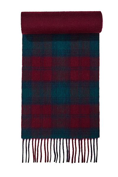 Lucchi Italy Reversible Scarf Lindsay Burgundy 100% Pure Lambswool