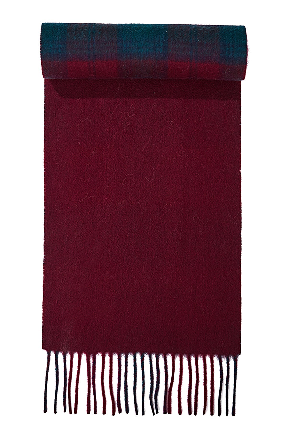 Lucchi Italy Reversible Scarf Lindsay Burgundy 100% Pure Lambswool