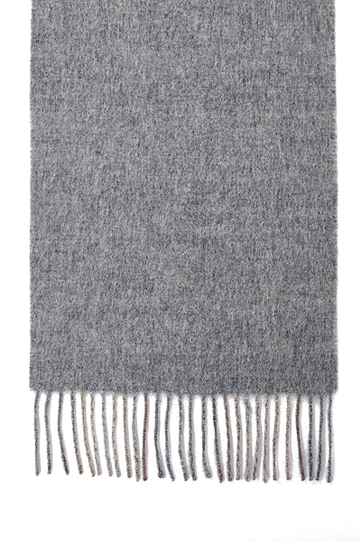 Lucchi Italy Reversible Scarf MacKellar Dark Grey 100% Pure Lambswool