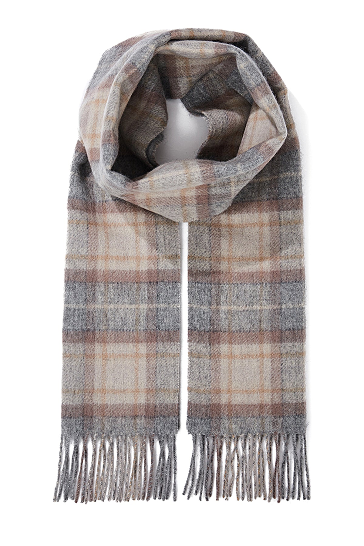 Lucchi Italy Reversible Scarf MacKellar Dark Grey 100% Pure Lambswool
