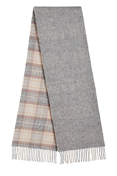 Lucchi Italy Reversible Scarf MacKellar Dark Grey 100% Pure Lambswool