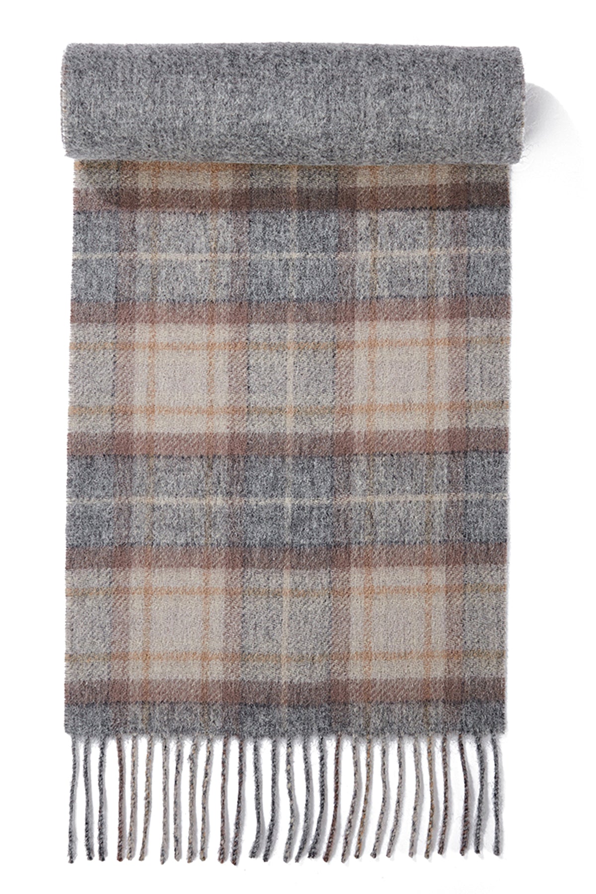 Lucchi Italy Reversible Scarf MacKellar Dark Grey 100% Pure Lambswool