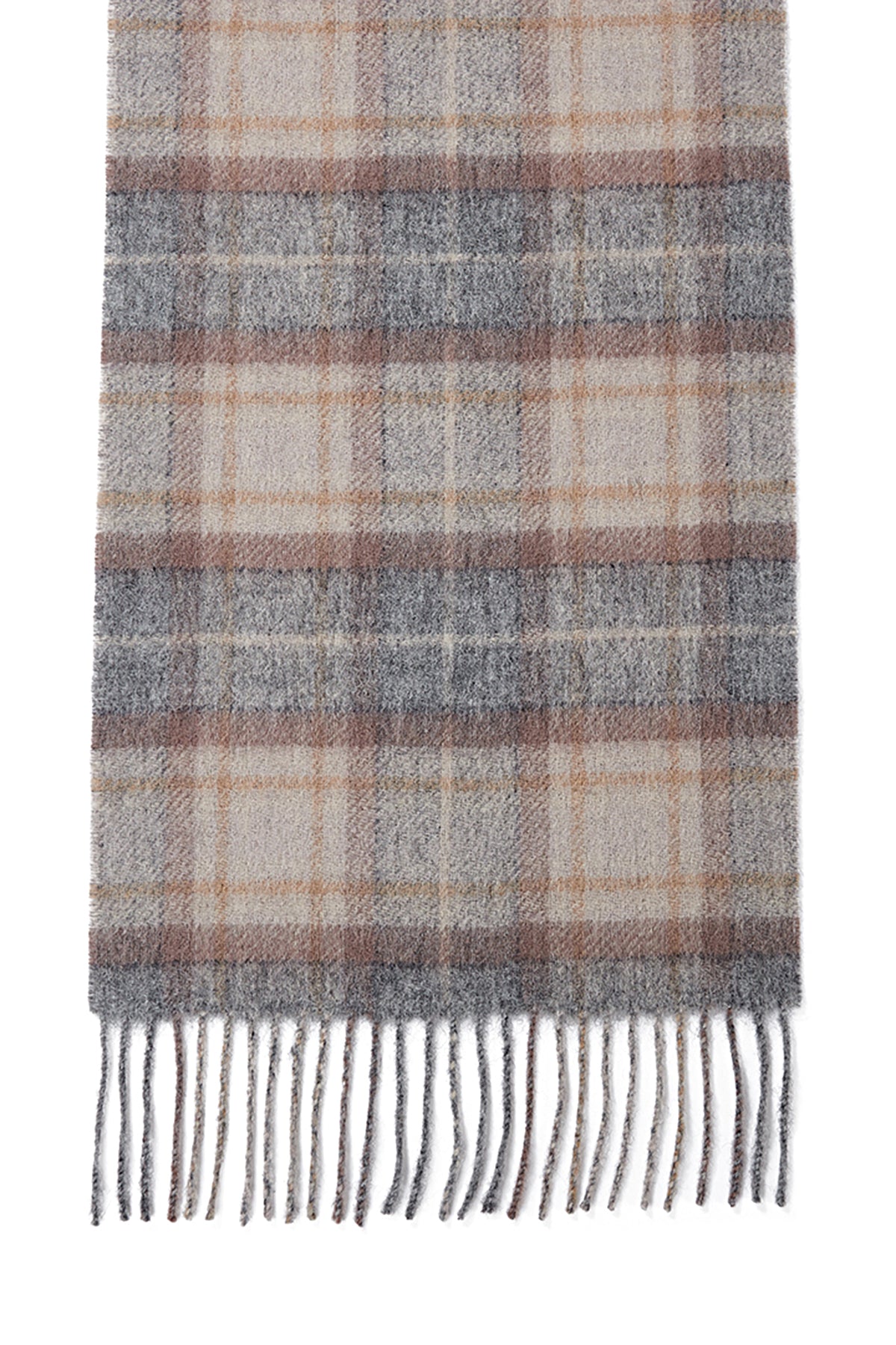 Lucchi Italy Reversible Scarf MacKellar Dark Grey 100% Pure Lambswool