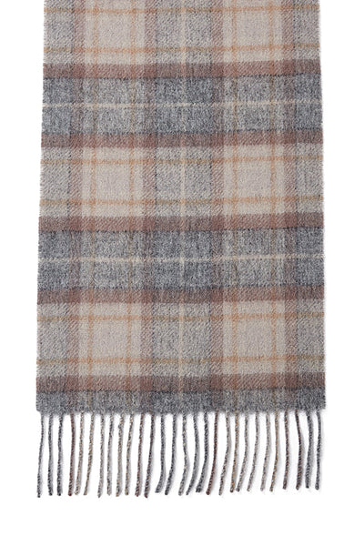 Lucchi Italy Reversible Scarf MacKellar Dark Grey 100% Pure Lambswool