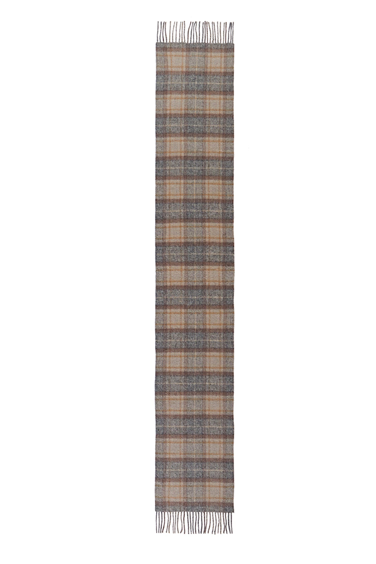 Lucchi Italy Reversible Scarf MacKellar Dark Grey 100% Pure Lambswool