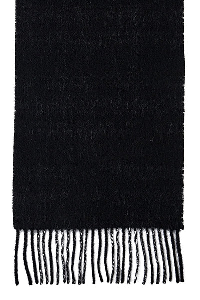 Lucchi Italy Reversible Scarf Menzies Black 100% Pure Lambswool