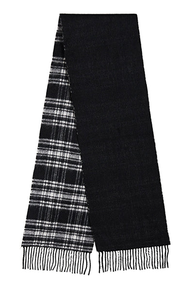 Lucchi Italy Reversible Scarf Menzies Black 100% Pure Lambswool