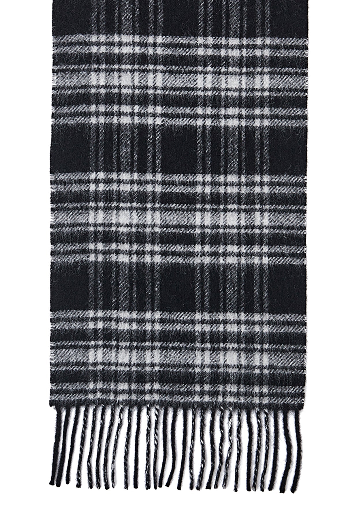 Lucchi Italy Reversible Scarf Menzies Black 100% Pure Lambswool