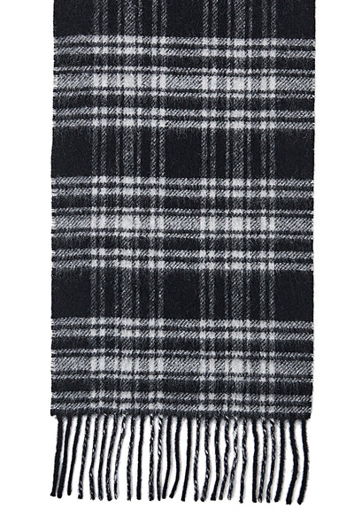 Lucchi Italy Reversible Scarf Menzies Black 100% Pure Lambswool