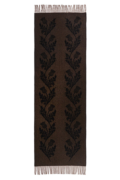 Lucchi Italy Cashmere Scarf Double Thistle Brown Oversized Wrap