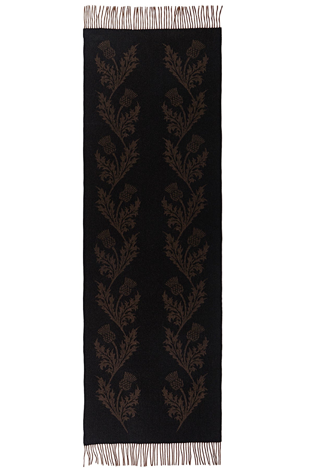 Lucchi Italy Cashmere Scarf Double Thistle Brown Oversized Wrap