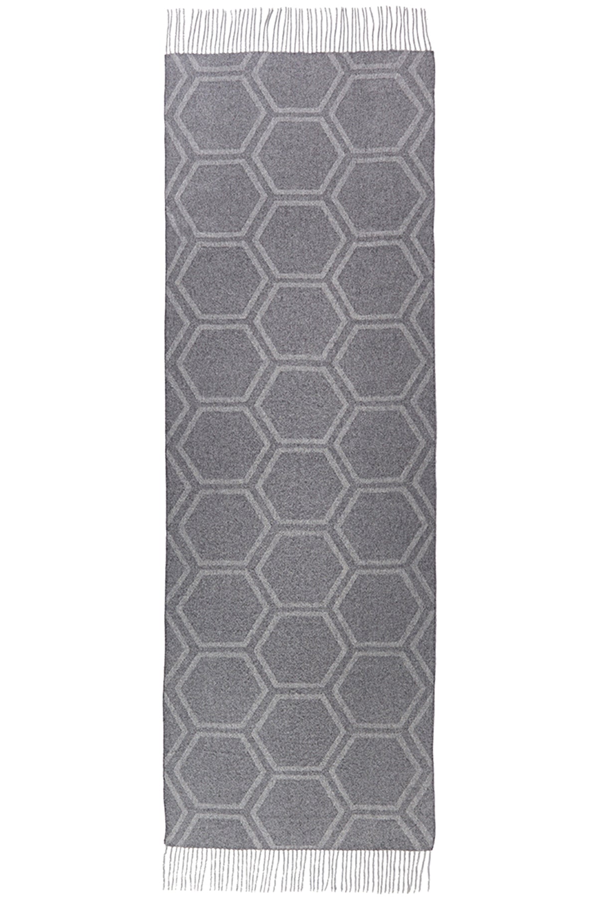Lucchi Italy Cashmere Scarf Monogram Grey Oversized Wrap