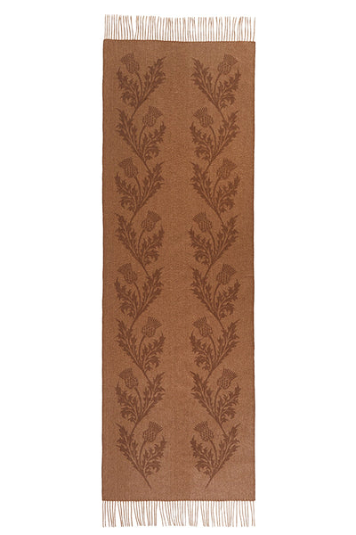 Lucchi Italy Cashmere Scarf Double Thistle Camel Oversized Wrap