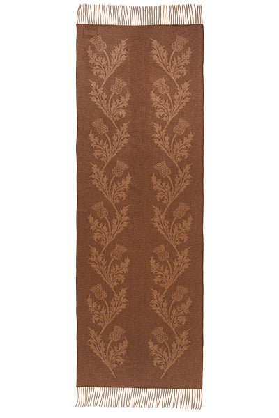 Lucchi Italy Cashmere Scarf Double Thistle Camel Oversized Wrap