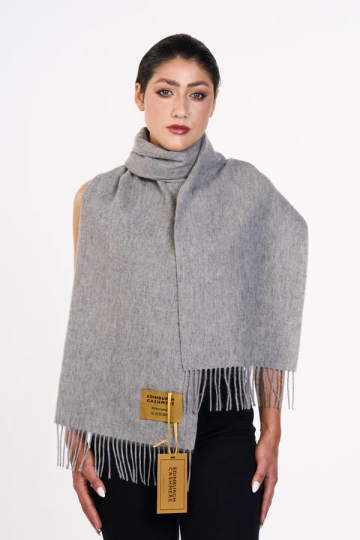 Lucchi Italy 100% Pure Cashmere Scarf Grey Small