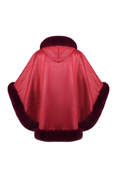 Lucchi Italy Women's Hooded Cape - Red
