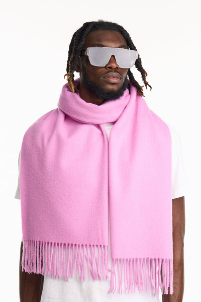 Lucchi Italy Plain Scarf Dark Pink Oversized Wrap 100% Pure Lambswool