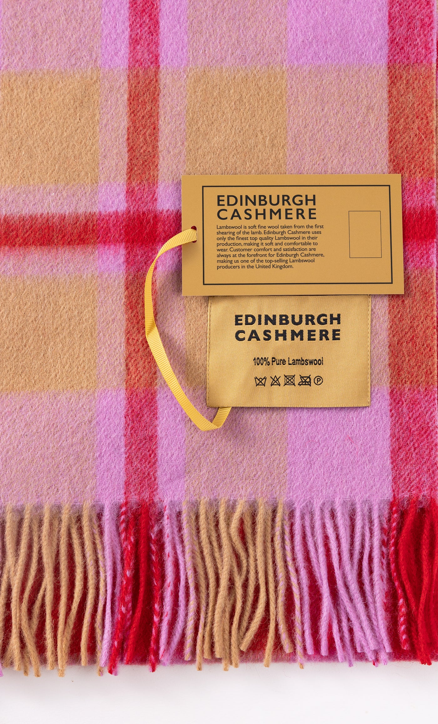 100% Pure Lambswool Scarf DC Scott Red/Blue