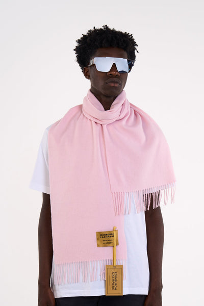Lucchi Italy Scarf Plain Light Pink 100% Pure Lambswool