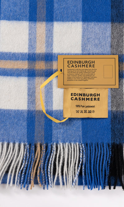 100% Pure Lambswool Scarf DC Blue/Black