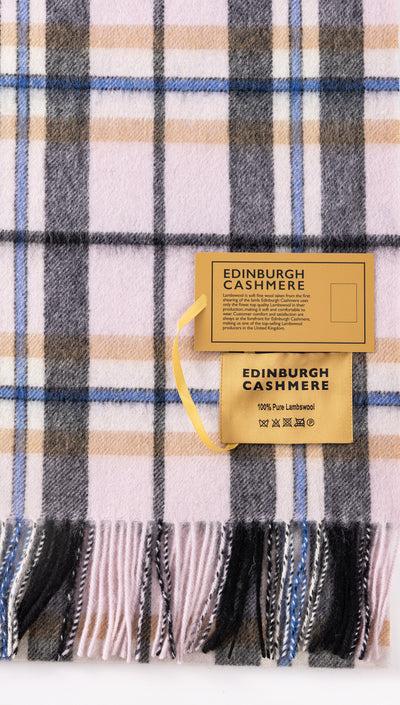 100% Pure Lambswool Scarf Thomson Camel/Light Grey